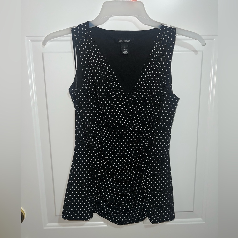 White House Black Market Polka Dot sleeveless top